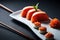 Japanese Fine Dining: A Close-Up Shot of an Exquisitely Crafted Sushi Platter with Beautiful Presentation and Fresh Seafood with