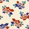 Japanese Flower Leaf Motif Vector Seamless Pattern