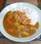 Japanese Food - Chicken Katsu Don with Vegetable Curry