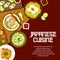 Japanese food cuisine, Asian menu cover, meals