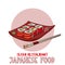 Japanese food cuisine roll sushi restaurant vector