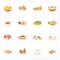 Japanese food flat icons