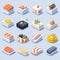 Japanese food isolated clipart, Sushi