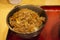 Japanese food meat gyudon with rice or garlic fried rice recipe beef of local restaurant shop