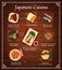 Japanese food menu, restaurant lunch dinner poster