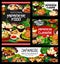 Japanese food restaurant, cafe meals vector poster