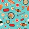 Japanese Food Seamless Pattern Sushi