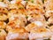 Japanese food style, Top view of salmon aburi sushi topped with teriyaki sauce