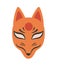 Japanese fox mask icon