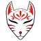 Japanese Fox Mask. Kitsune mask illustration.