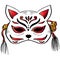 Japanese Fox Mask. Kitsune mask illustration.