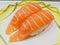 Japanese fresh Atlantic salmon belly sushi