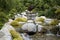 Japanese friendship garden waterfall in Balboa park view