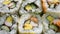 Japanese futomaki (sushi roll).