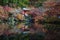 Japanese garden in autumn season at world heritage Daigoji Temple