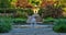 Japanese garden with fountain and pool