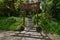 Japanese gate with shadow and stairs at the Botanical Gardenfrom Cluj-Napoca