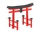 Japanese gateway Torii isolated on white background, 3d rendering