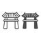 Japanese gazebo with roof, lotus pavillion line and solid icon, architecture concept, garden vector sign on white