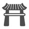 Japanese gazebo with roof, lotus pavillion solid icon, architecture concept, garden vector sign on white background