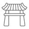 Japanese gazebo with roof, lotus pavillion thin line icon, architecture concept, garden vector sign on white background