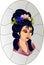 Japanese Geisha girl stained glass pattern