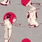 Japanese Geisha seamless pattern
