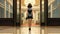 Japanese Girl In Dark Bronze And Amber: A Spectacular Animated Hallway