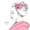 Japanese girl in traditional clothing. Geisha. Vector illustration