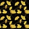 Japanese Gold Gingko Leaf Vector Seamless Pattern