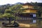 Japanese golden temple Kinkakuji and garden