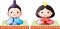 Japanese Gradation Hina dolls on tatami sheet