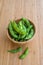 Japanese green soy bean on the table.