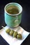 Japanese green tea and matcha Dango dessert