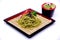Japanese Greentea Soba Noodles with Dipping Sauce , Cha Soba iso