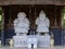 Japanese guardian statues at the traditional street in Tokyo