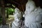 Japanese guardian statues at the traditional street in Tokyo