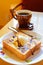 Japanese Honey Toast serving hot coffee