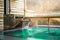 Japanese Hot Springs Onsen Natural Bath, In the natural healing bamboo room, soft focus