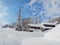 Japanese Hot Springs Village in Winter