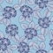 Japanese Hydrangea Art Flower Vector Seamless Pattern