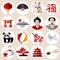 Japanese icons set