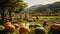 Japanese-inspired Pumpkin Patch With Water: A Stunning Landscape Photography