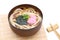 Japanese Kake udon noodles in a bowl