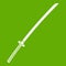 Japanese katana icon green