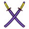 Japanese kendo sword icon, icon cartoon