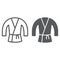Japanese kimono line and glyph icon, asian and clothes, japan costume sign, vector graphics, a linear pattern on a white