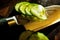 Japanese kitchen knife on chopping board