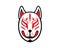 Japanese Kitsune Fox Mask Illustration