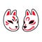 Japanese Kitsune fox and wolf mask